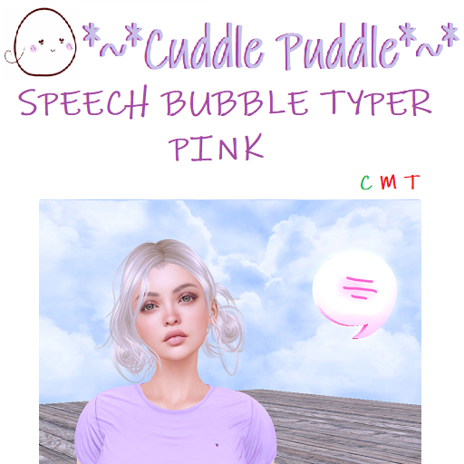 *~*CUDDLE PUDDLE*~* SPEECH BUBBLE TYPER - PINK
