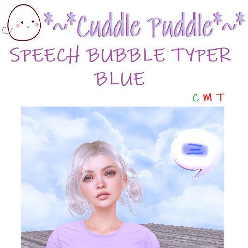 *~*CUDDLE PUDDLE*~* SPEECH BUBBLE TYPER - BLUE