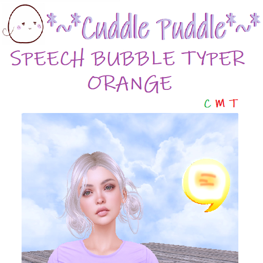 *~*CUDDLE PUDDLE*~* SPEECH BUBBLE TYPER - ORANGE