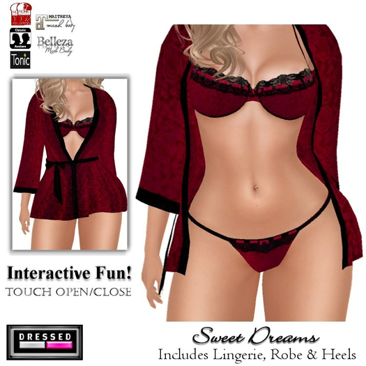 ::DBL:: Sweet Dreams Set (Open/Close Robe) Ruby
