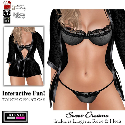 ::DBL:: Sweet Dreams Set (Open/Close Robe) Onyx