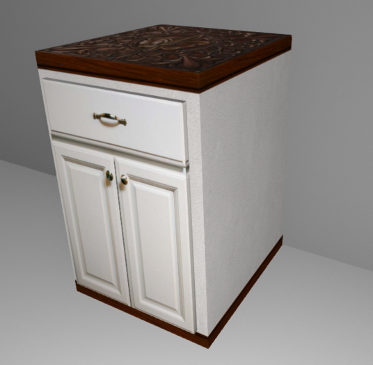 Fleur de lis white cabinet