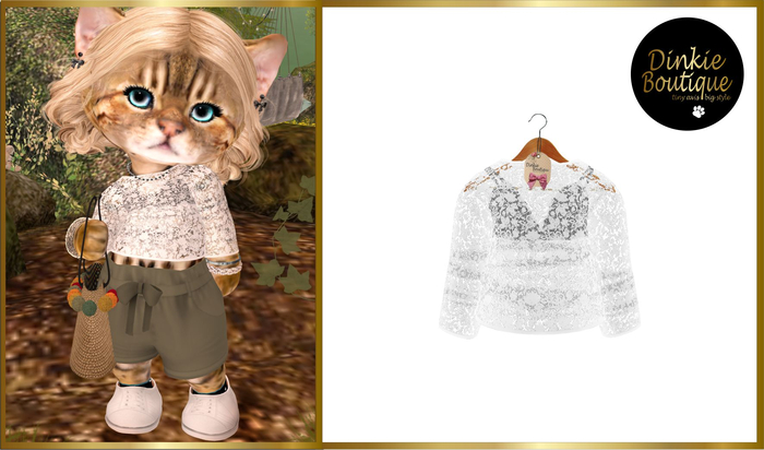 *DB* DINKIES TRIXIE LACE TOP* white