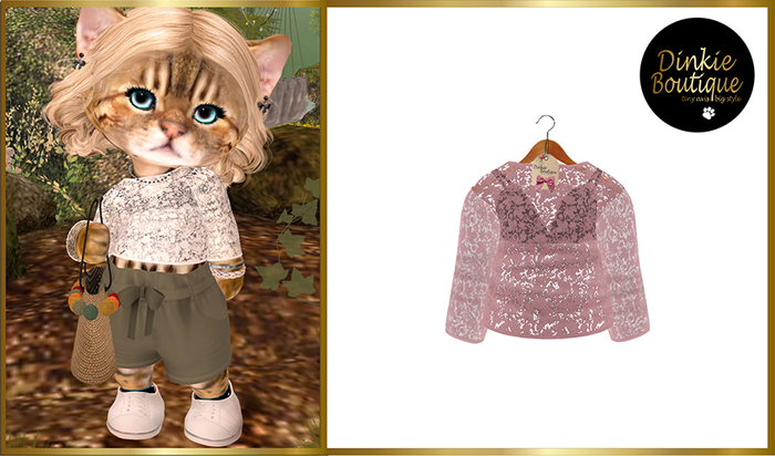 *DB* DINKIES TRIXIE LACE TOP blush