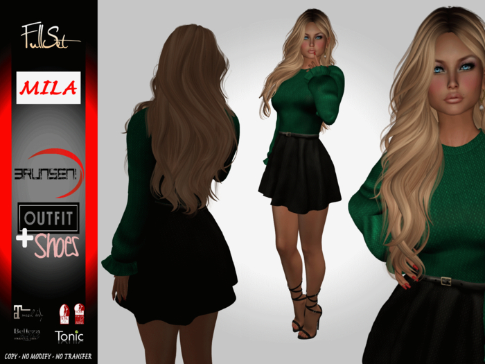 Brunsen Couture! Mila Outfit Green Black