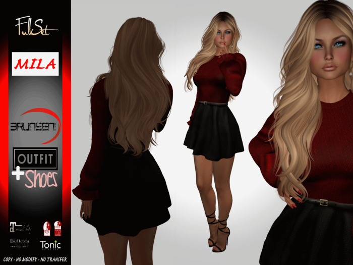 Brunsen Couture! Mila Outfit Black Red