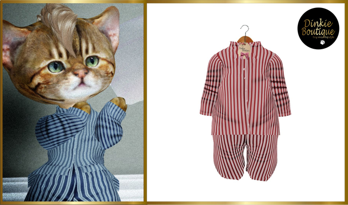 *DB* DINKIES PJ CLASSIC STRIPES red