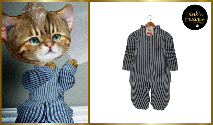 *DB* DINKIES PJ CLASSIC STRIPES gray