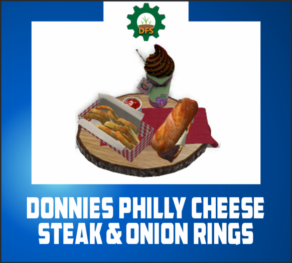 DFS DONNIES PHILLY CHEESE STEAK & ONION RINGS (texture)