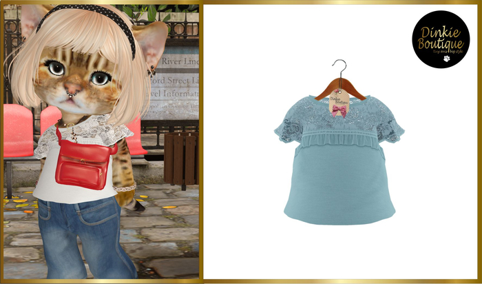 *DB* DINKIES MICHELLE TOP * sky