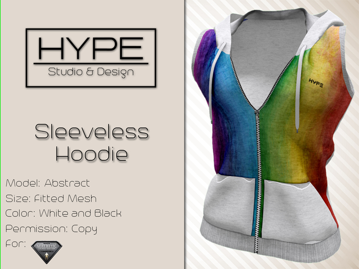 [ HYPE ] Abstract 10 Sleeveless Hoodie - Fitted Mesh