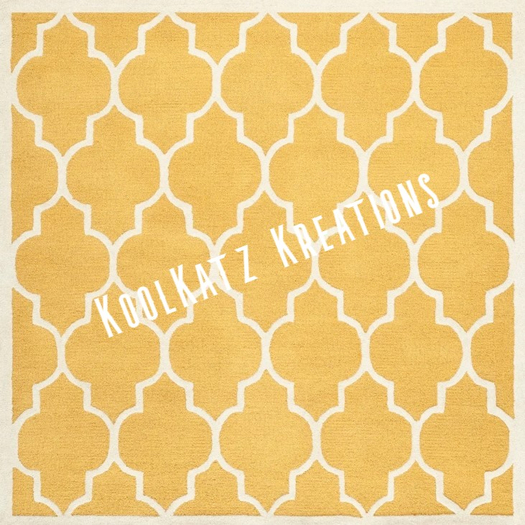 { KoolKatz Kreations } Rug (boxed )- Cambridge Yellow
