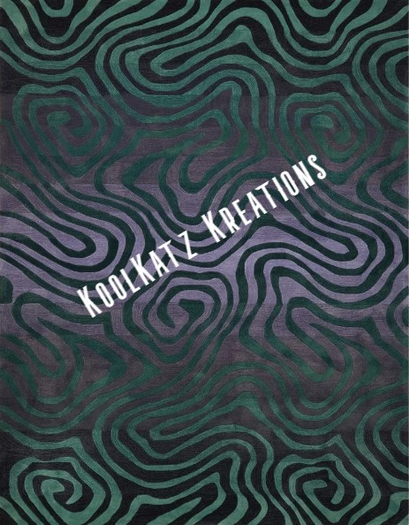 { KoolKatz Kreations } Rug (boxed )- Green Contour