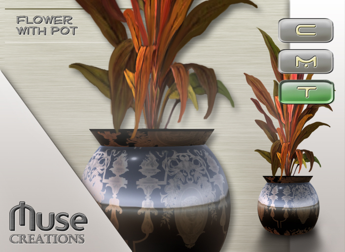 .::Muse Creations::. Asian flowerpot (plant + pot)