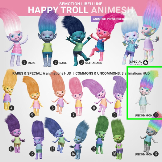 SEmotion Libellune Happy Troll Animesh #10 UNCOMMON