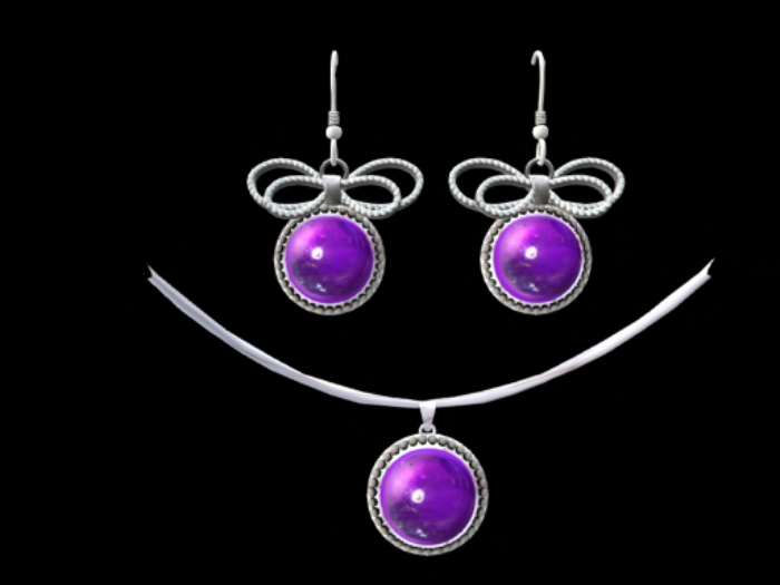 Bayou  Magic Amethyst Earring & Pendant set