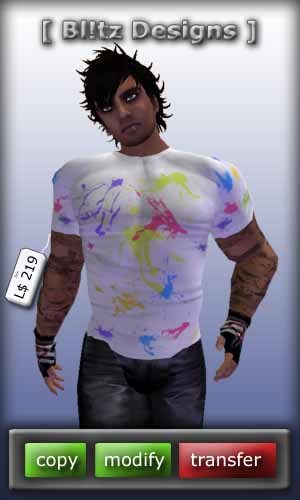 [Bl!tz Designs]Paint Splatters White Shirt