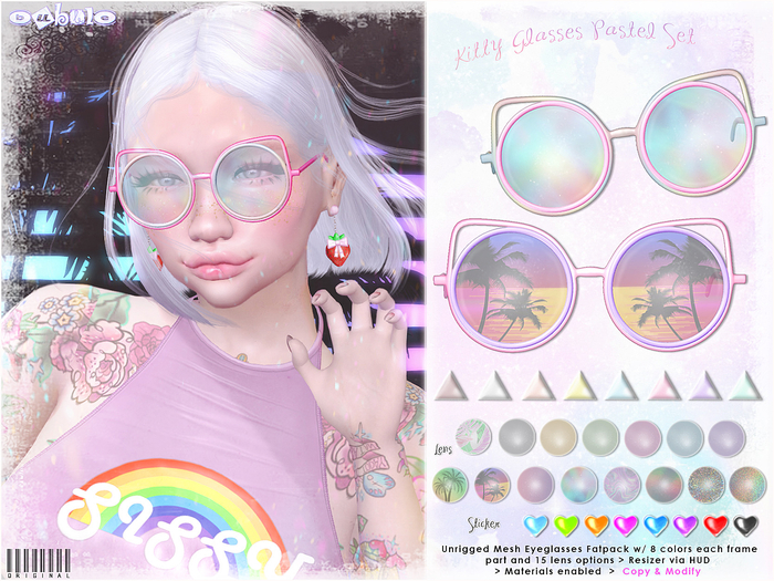 [ bubble ] Kitty Glasses - Pastel Set