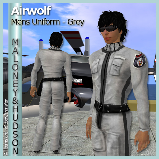 Mens Grey Helicopter Uniform 