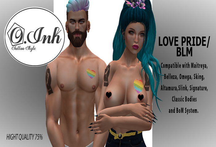O.Ink Love Pride/BLM Tattoo - Wear Me/ Touch Me