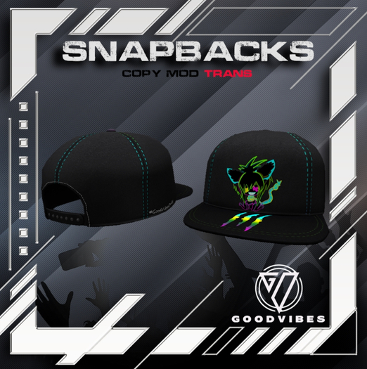 11.-=GVO=-RAVE CRAZE / BLACK SNAPBACK HAT  - ADD ME -