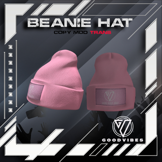 .-=GVO=-PINK GOOD VIBES ONLY BEANIE HAT- ADD ME -