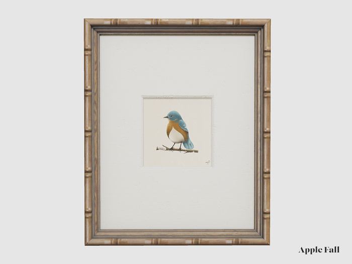 Apple Fall Original Artwork: Bluebird Postcard (Box)