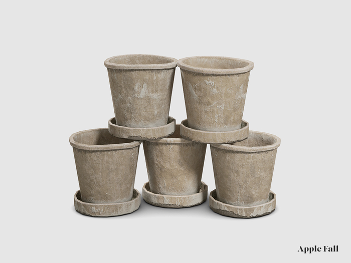 Apple Fall Stacked Herb Pots - Bleached