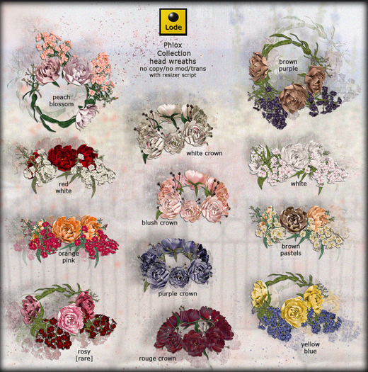 *LODE* Head Accessory - Phlox Wreath [rosy] RARE