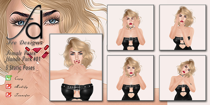 Fre Designs Female Poses Hands Pack #001