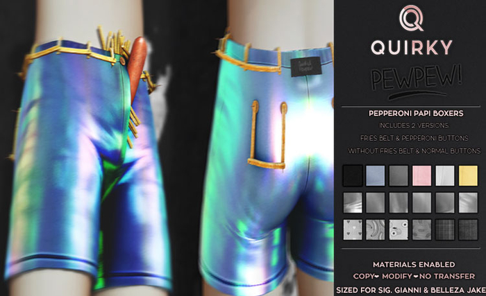 .Quirky. & Pewpew! Pepperoni Papi Boxers - Color Pack