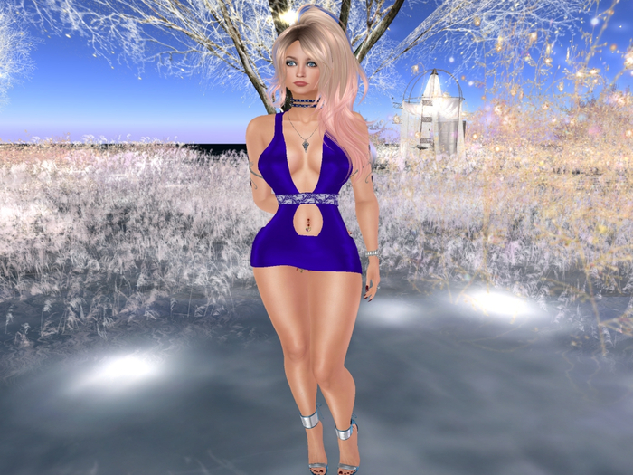 *Promo* Para's Plunge MiniDress for Maitreya- Blue