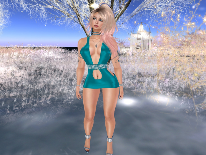 *Promo* Para's Plunge MiniDress for Maitreya- Cyanish