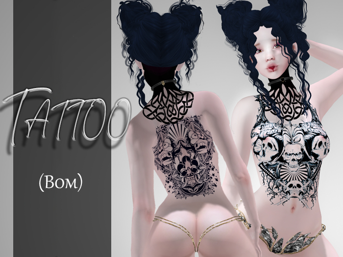 Tatttoo skull Bom (Bake on Mesh)