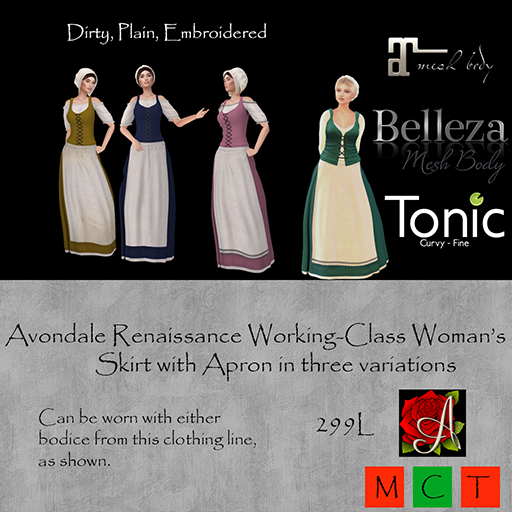 Avondale Renaissance Working Class Woman Skirt with Apron (ADD)