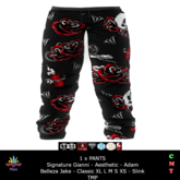 MERC - PANTS -Skull Roses RED - Most Fits Mens
