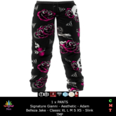 MERC - PANTS - Skull Roses PINK - Most Fits Mens