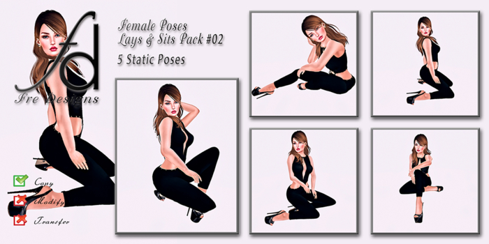 Fre Designs Female Poses Lays & Sits Pack #002