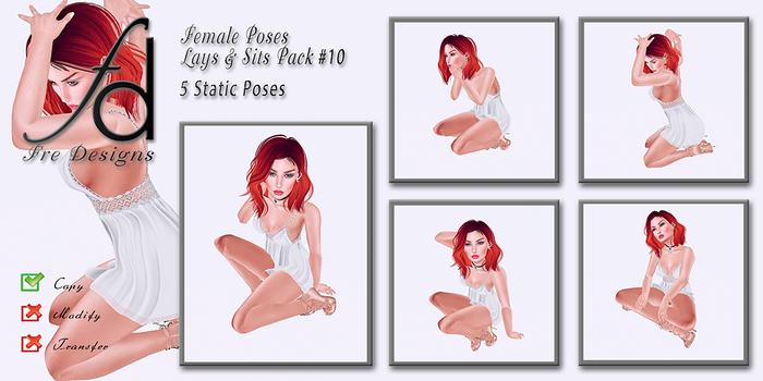 Fre Designs Female Poses Lays & Sits Pack #010