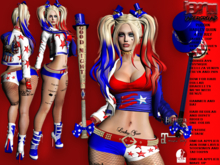 **PUDDIN HARLEY QUIIN 4TH JULY STYLE COMPLET OUTFIT** (WEAR)