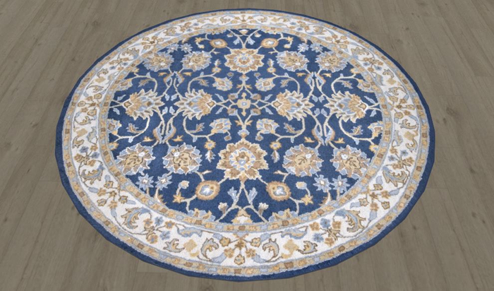 Round Rug - China Blue