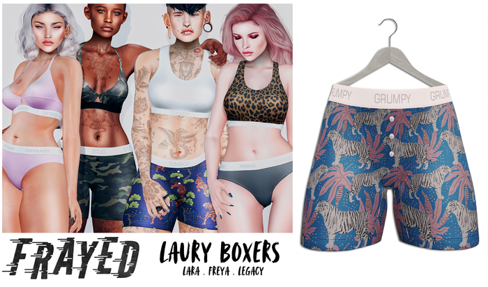 Frayed - Laury Boxers - Tiger Palms