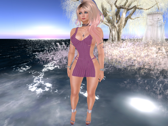 Para's Open tunic for Maitreya - Chain Maille - Pink