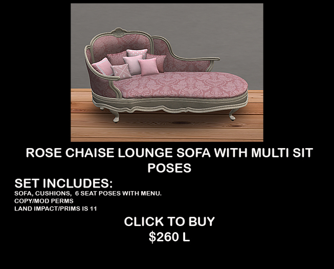 ROSE CHAISE LOUNGE SOFA BOXED