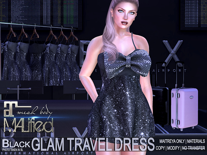 Second Life Marketplace - COPY/MOD MALified: Glam Travel Dress (Black ...