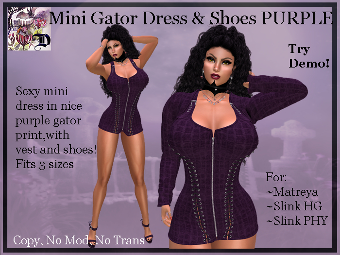 Mini Gator Dress & Shoes PURPLE