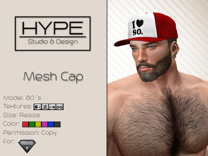 [ HYPE ] Mesh Cap 80s - Aesthetic