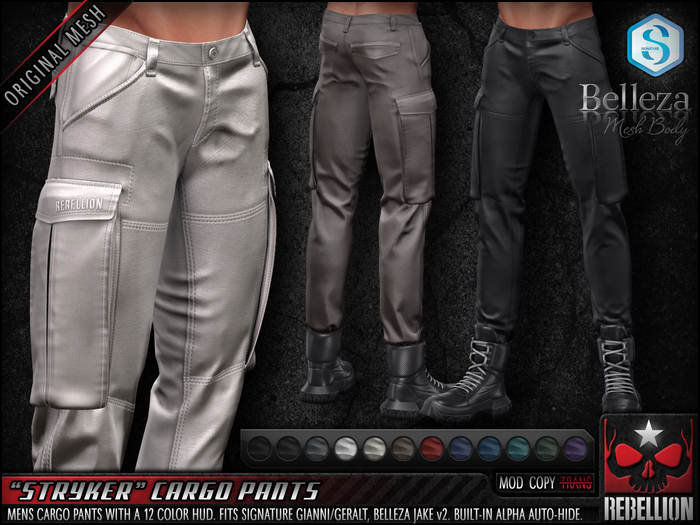 = REBELLION = "STRYKER" CARGO PANTS (Signature Gianni - Geralt, Belleza Jake)