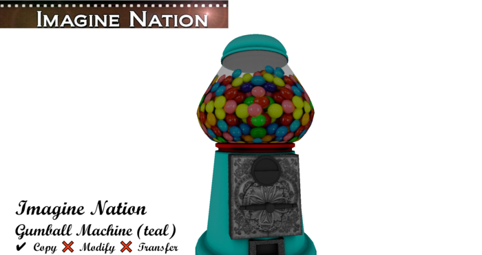 Gumball Machine (teal)-touch for bubble gum