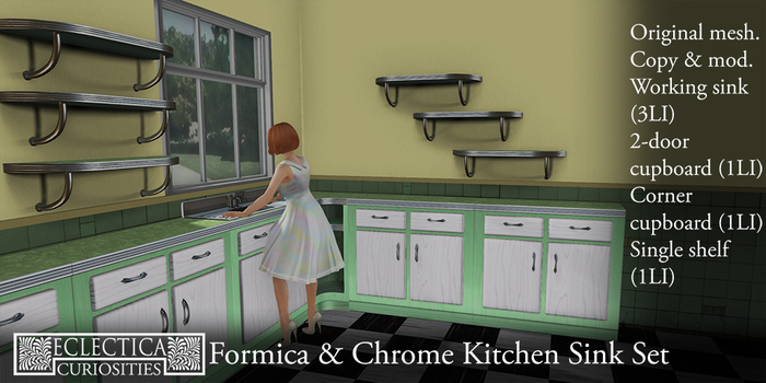Eclectica Curiosities- Mid Century Kitchen Sink Set in green